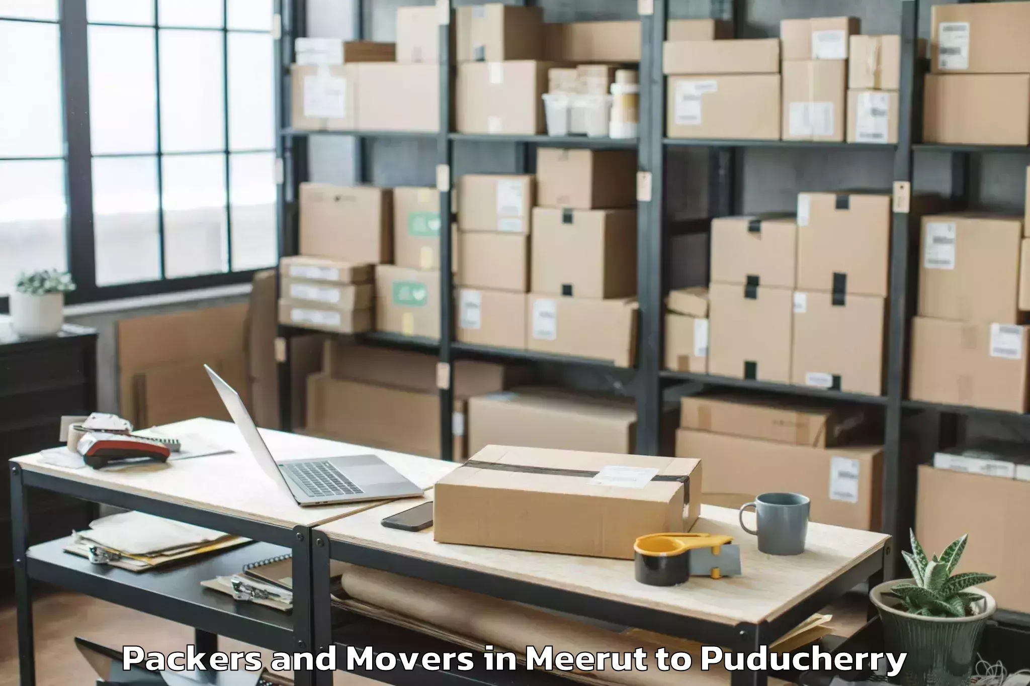 Affordable Meerut to Pondicherry University Packers And Movers